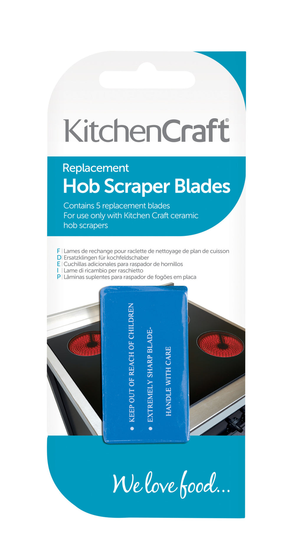 KitchenCraft Pack of Five Stainless Steel Replacement Scraper Blades