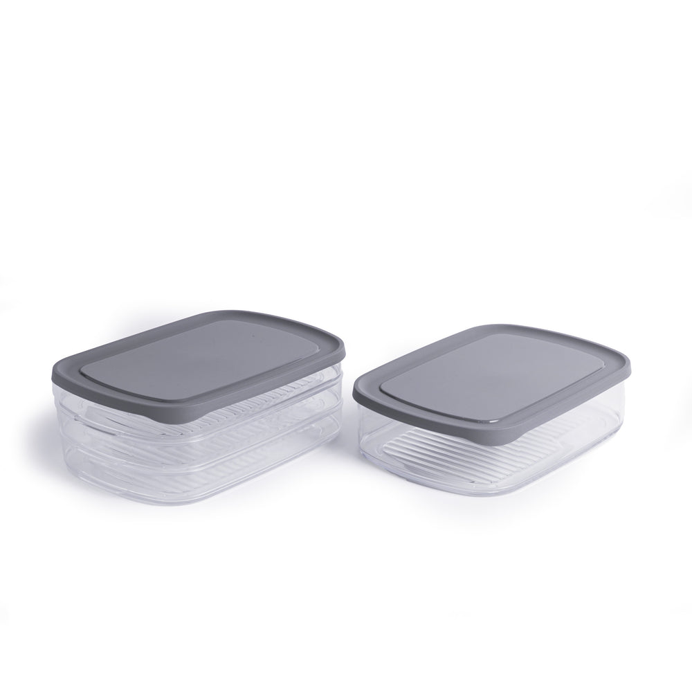 MasterClass 2pc Fridge Storage Set including Cheese Box, 1.7L and Deli Box with 3x Compartments image 1