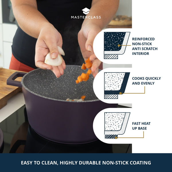 MasterClass Purple Cast Aluminium Casserole Dish, 24cm, 4L image 11