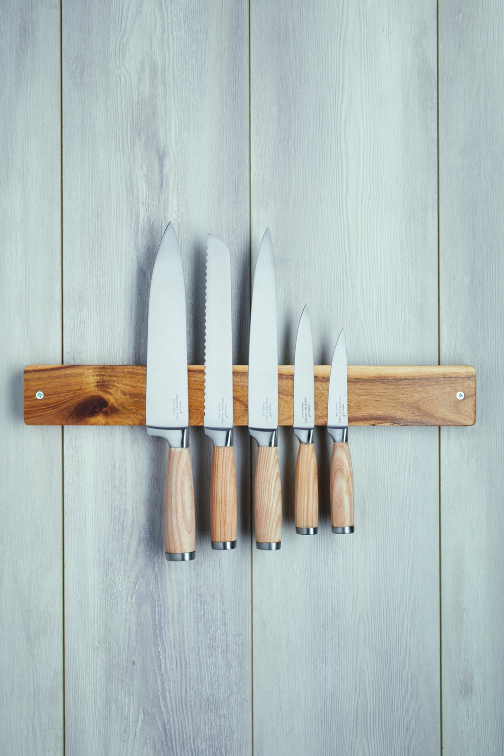 Natural Elements Acacia Wood Magnetic Knife Holder