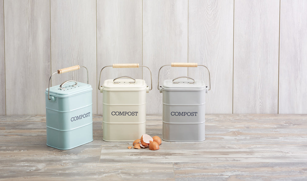 Living Nostalgia Vintage Blue Compost Bin