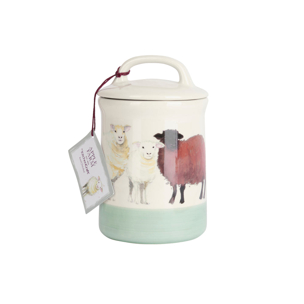 Apple Farm Sheep Coffee Canister Stoneware
