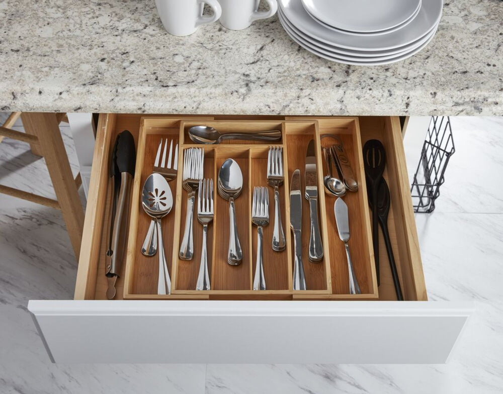 Copco Bamboo Expandable Cutlery Tray Organiser