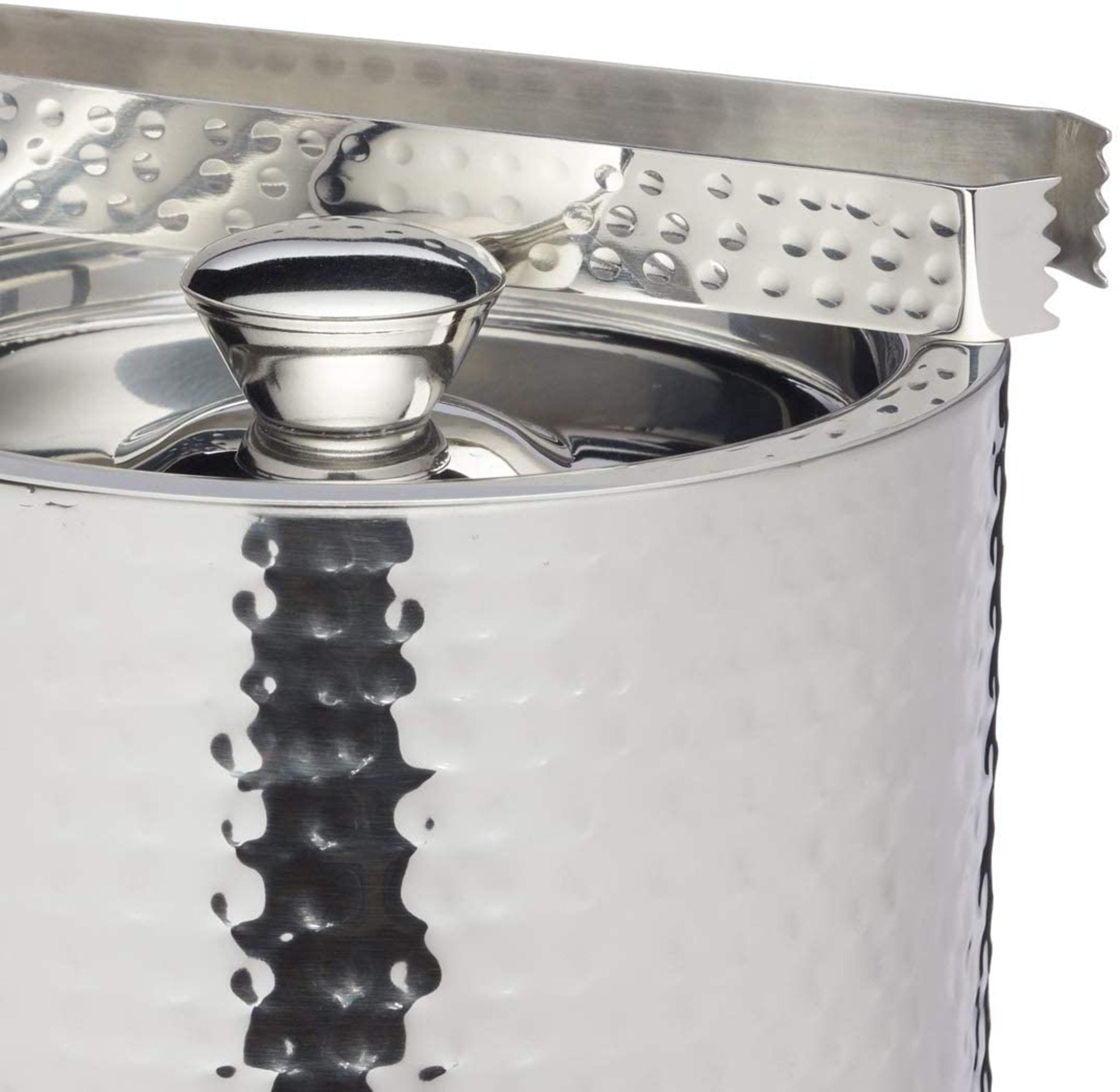 BarCraft Small Hammered Ice Bucket with Lid CookServeEnjoy