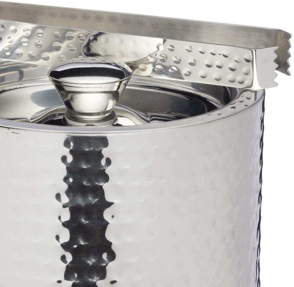 BarCraft Small Hammered Ice Bucket with Lid