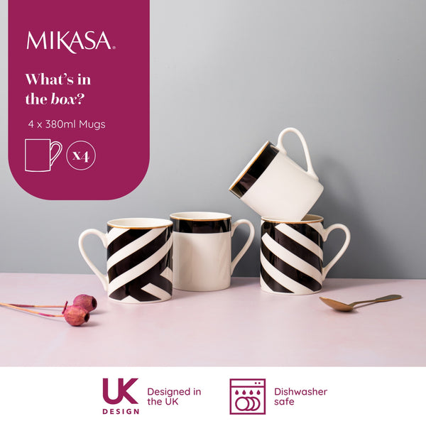 Mikasa Luxe Deco China Mugs, Set of 4, 380ml image 8