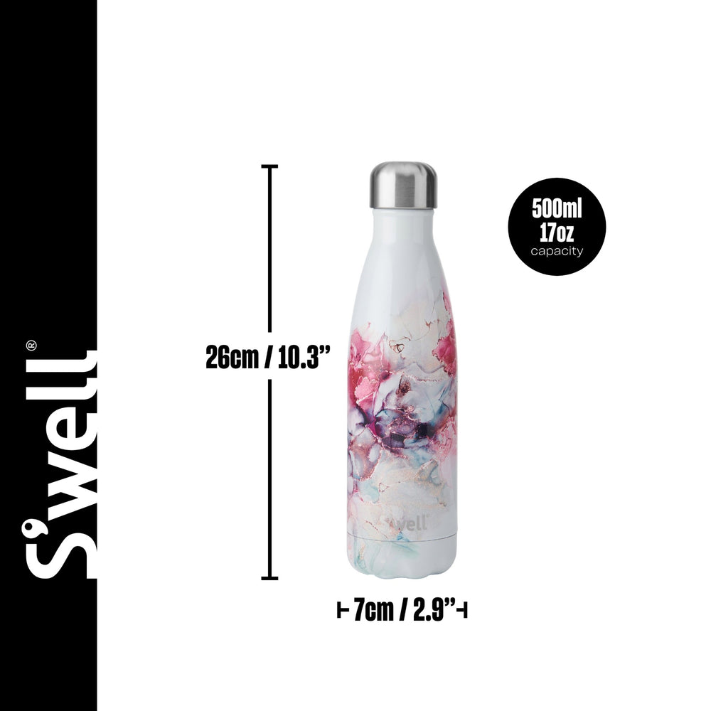 S'well Rose Marble Stainless Steel Water Bottle, 500ml