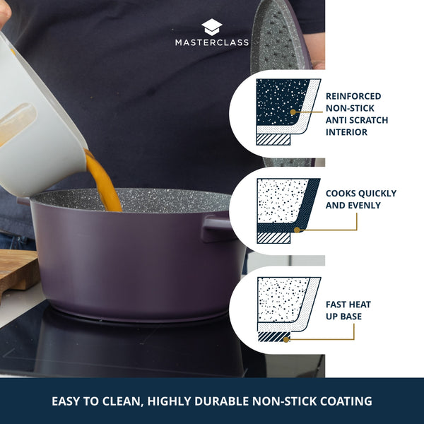 MasterClass Purple Cast Aluminium Casserole Dish, 20cm, 2.5L image 11