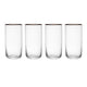 Mikasa Sorrento Ridged Crystal Highball Glasses, Set of 4, 510ml