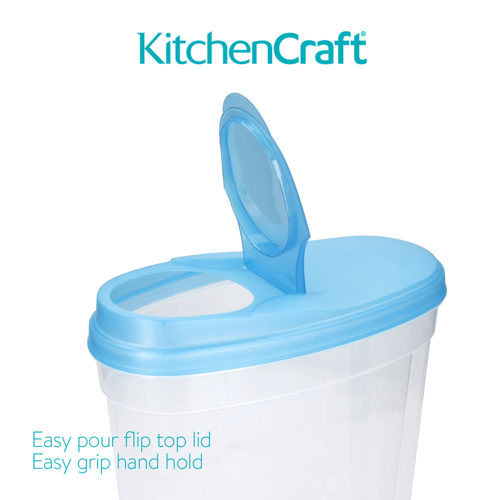 KitchenCraft BPA-Free Plastic Dry Food Storage Containers with Clip Lids, 3-Piece Set