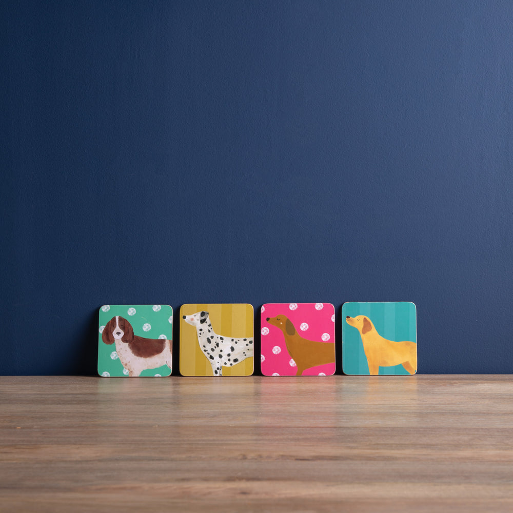 Creative Tops Dog Prints Set Of 4 Square Coasters, 10.5 x 10.5 x 2CM