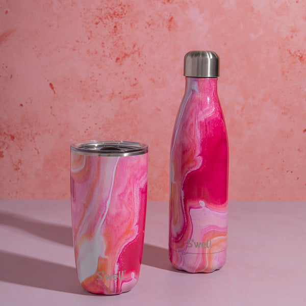 S'well 2pc Travel Cup and Bottle Set with Stainless Steel Water Bottle, 500ml and Drinks Tumbler, 530ml, Rose Agate image 2