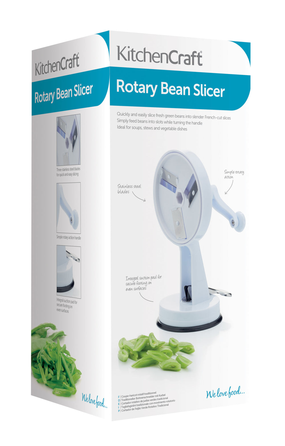 KitchenCraft Traditional Style Rotary Bean Slicer