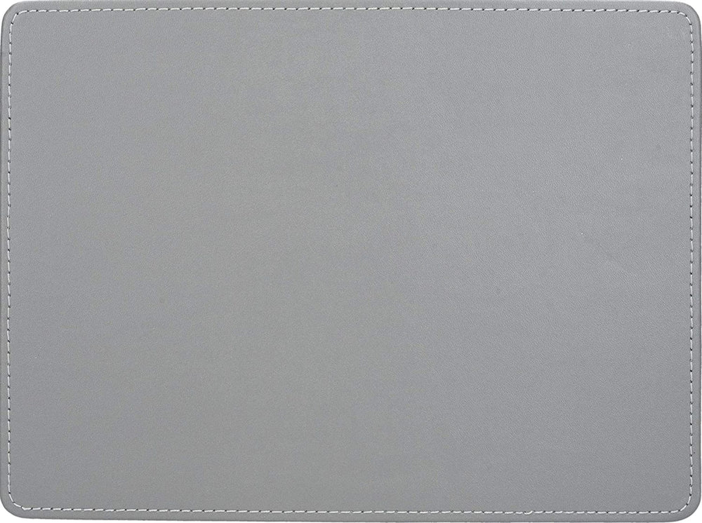 Creative Tops Naturals Premium Pack Of 4 Stitched Edge Faux Leather Placemats Metalic Silver