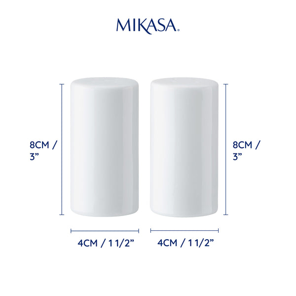 Mikasa Chalk Porcelain Salt & Pepper Shakers, 8cm, White image 6