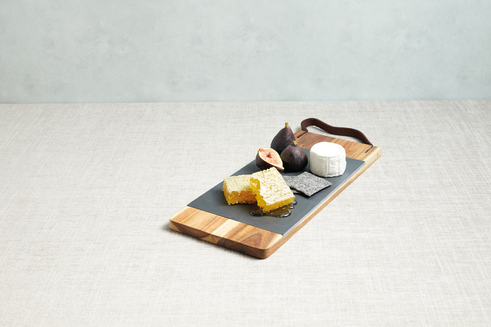 Artesá Acacia Wood and Slate Serving Board