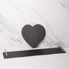 2pc Slate Serving Platter Set with Rectangular Platter with Handles and Heart Shaped Platter image 2