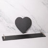2pc Slate Serving Platter Set with Rectangular Platter with Handles and Heart Shaped Platter