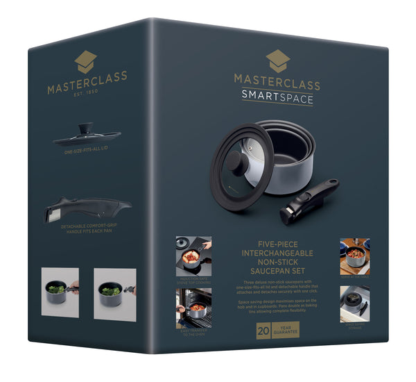 MasterClass Smart Space Set of Three Stacking Induction-Safe Non-Stick Pans image 4