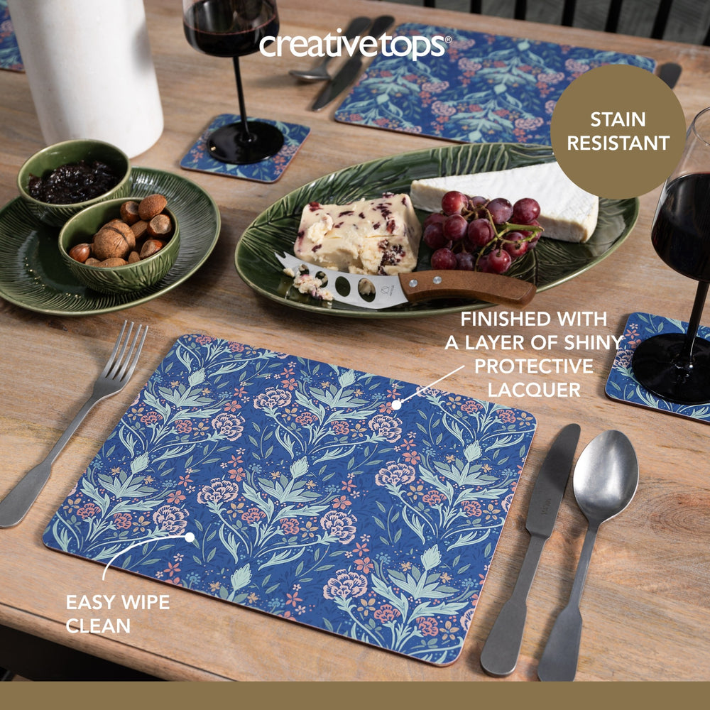 Creative Tops Arts & Crafts Rectangle Placemats Set Of 4 Blue, 30 x 22.5CM