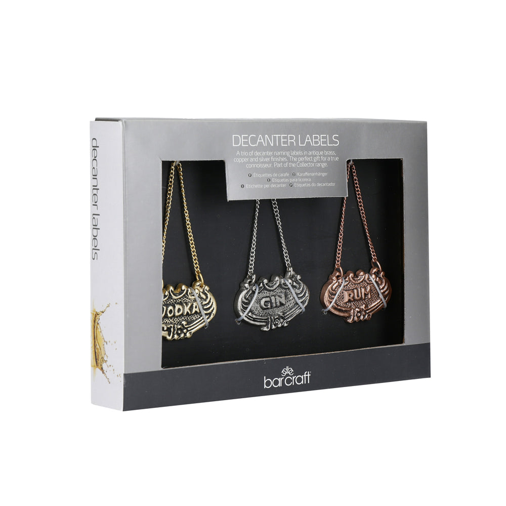 12pc Glass Sloe Gin Set with Decanter Labels