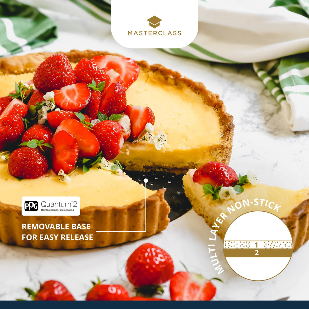 MasterClass Crusty Bake Non-Stick Fluted Round Flan / Quiche Tin, 28cm
