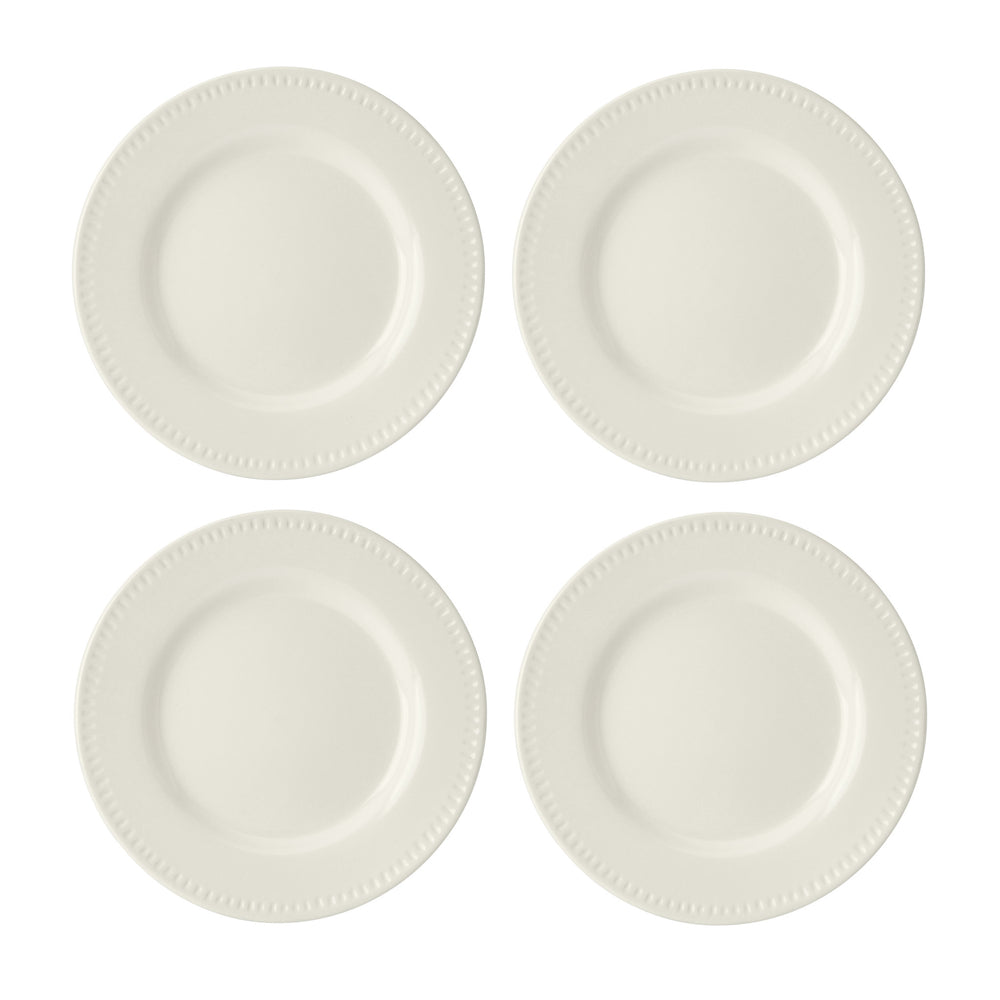 Mikasa Cranborne Stoneware Side Plates, Set of 4, 21cm, Cream image 1