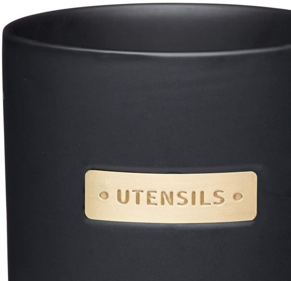 MasterClass Stoneware and Brass Effect Kitchen Utensil Holder image 2