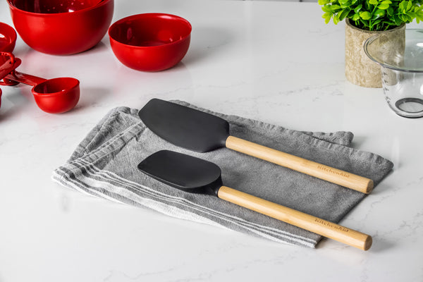KitchenAid Heat Resistant Bamboo Spoon Spatula with Silicone Head