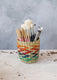 KitchenCraft Seagrass Plant Basket, Rainbow Striped Design