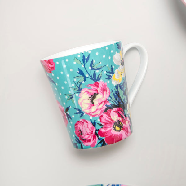 16pc Floral Porcelain Dining Set with 4x 26cm Dinner Plates, 4x 19cm Side Plates, 4x 19cm Bowls and 4x 330ml Mugs - Clovelly image 3