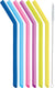 KitchenCraft Set of Six Silicone Straws with Cleaning Brush