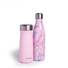 S'well 2pc Reusable Bottle Set with Stainless Steel Water Bottle, 500ml, Geode Rose and Traveler, 470ml, Pink Topaz image 1