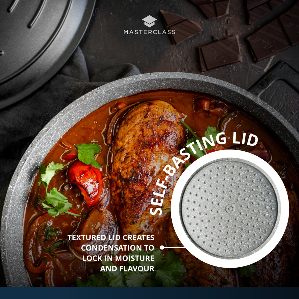 MasterClass Black Shallow Cast Aluminium Casserole Dish, 2.5L