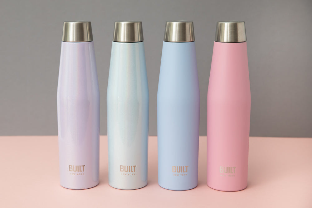 BUILT Apex 540ml Insulated Water Bottle, BPA-Free 18/8 Stainless Steel - Iridescent Lilac