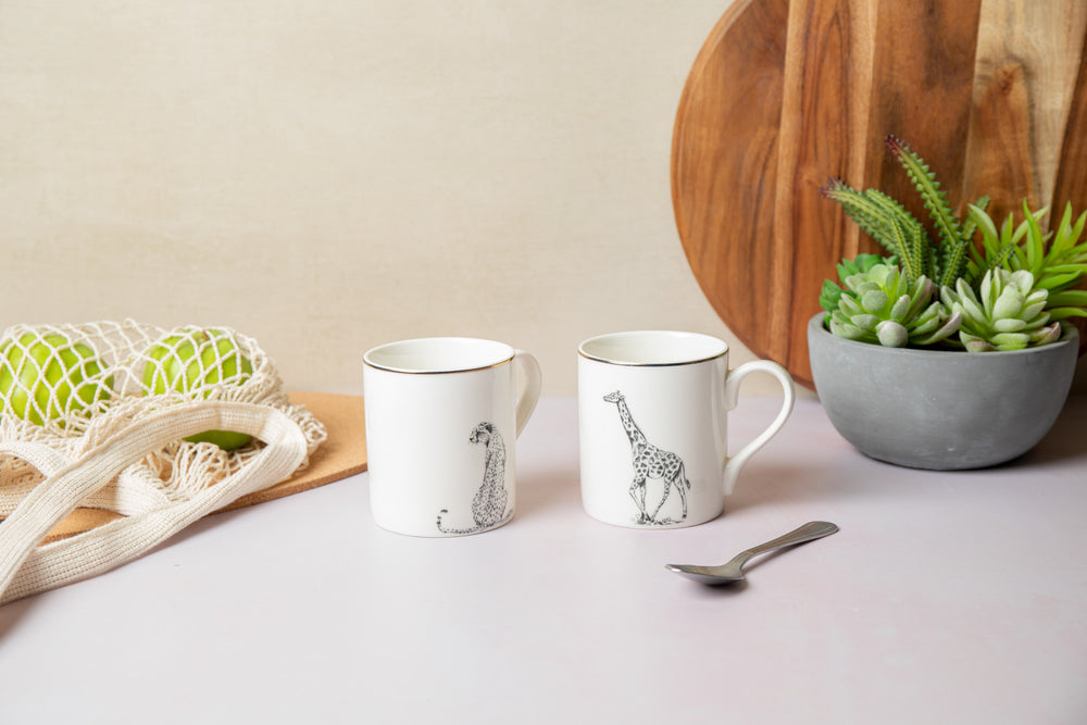 Mikasa Cheetah Straight-Sided Porcelain Mug, 280ml