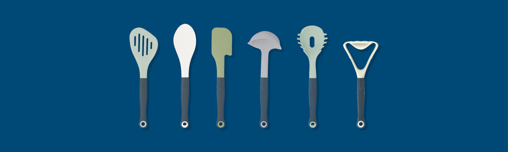 Colourworks Classics Blue Long Handled Silicone Slotted Food Turner