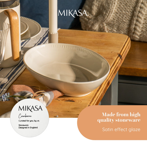 Mikasa Cranborne Stoneware Serving Bowl, 30.5cm, Cream image 11