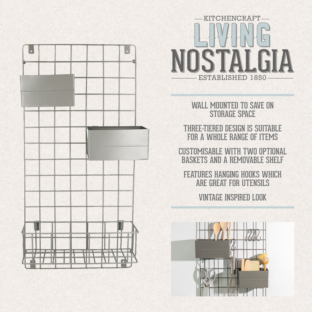 KitchenCraft Living Nostalgia Wall Mountable Kitchen Shelf Organiser
