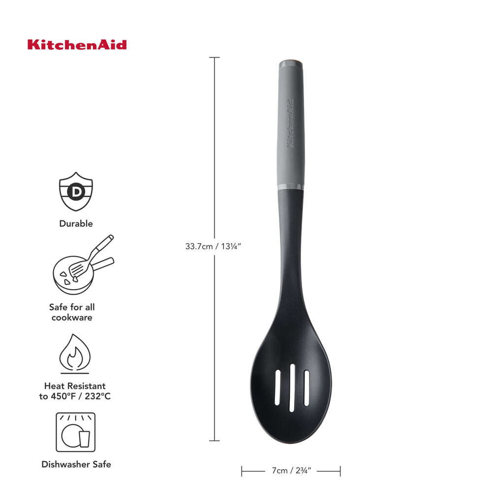 KitchenAid 3pc Soft Grip Spoon, Turner and Basting Spoon Set in Charcoal Grey