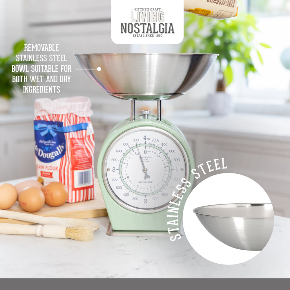 Living Nostalgia Mechanical Kitchen Scales - English Sage Green