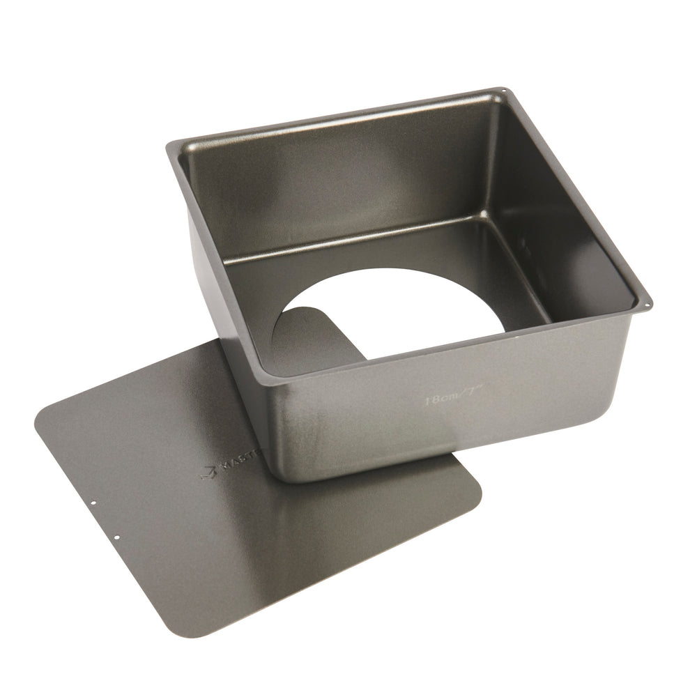 MasterClass Non-Stick Square Loose Base Deep Cake Pan, 18cm
