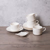 9pc White Porcelain Tea Set Set with 4x 220ml Tea Cups, 4x Saucers and Tea Bag Tidy - White Basics image 2