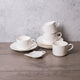 9pc White Porcelain Tea Set Set with 4x 220ml Tea Cups, 4x Saucers and Tea Bag Tidy - White Basics