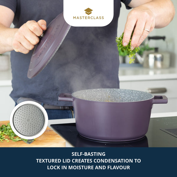 MasterClass Purple Cast Aluminium Casserole Dish, 20cm, 2.5L image 9