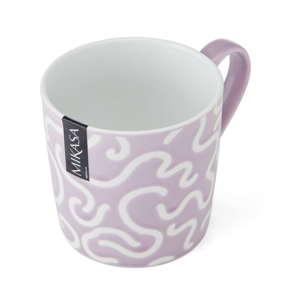 Mikasa Textured Purple Swirl Mug, 360ML