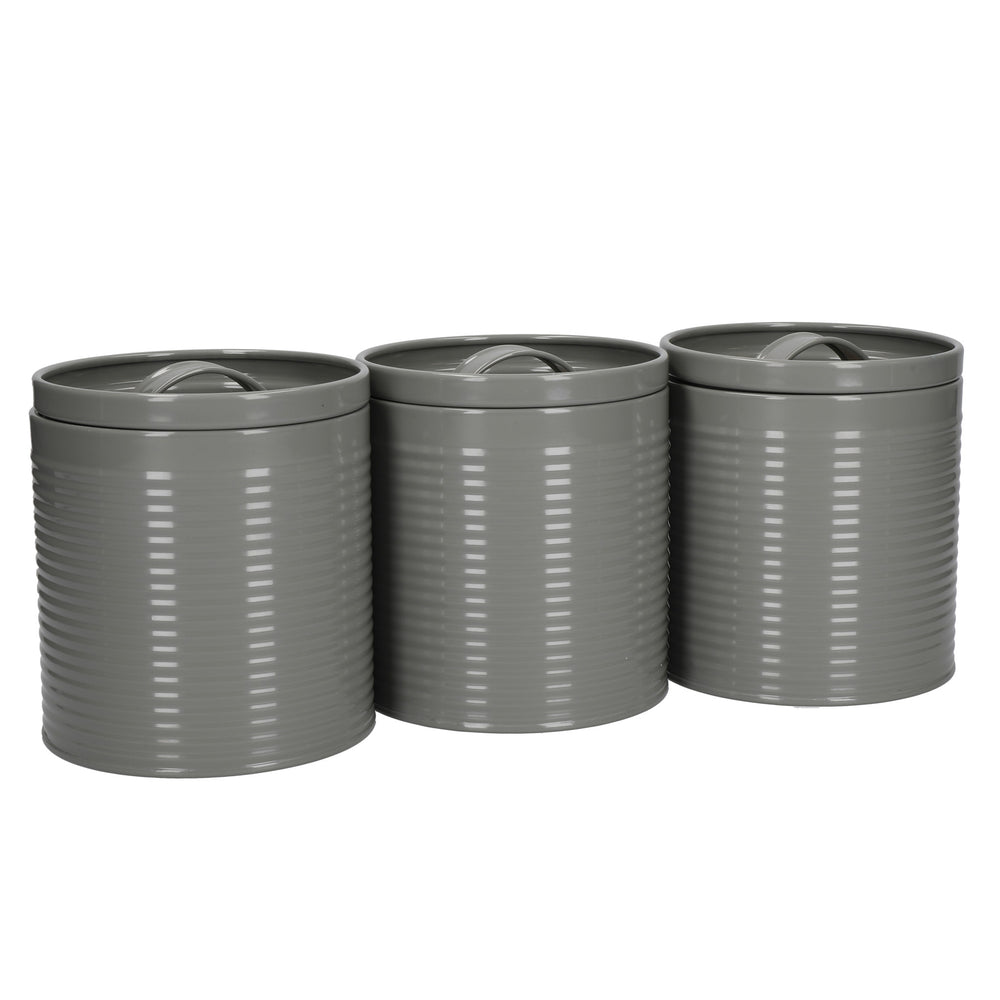 KitchenCraft Storage Canisters - 1 L, Grey, Set of 3
