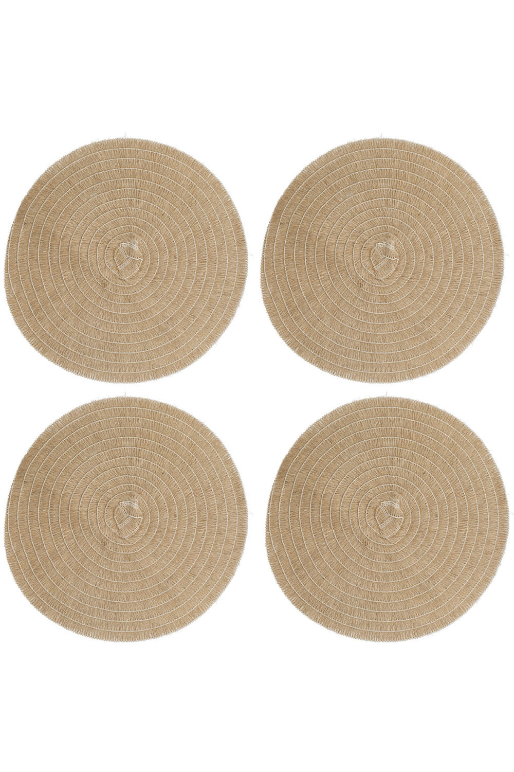Creative Tops Set of 4 Jute Placemats, Natural Hessian Round Table Mats, 38cm