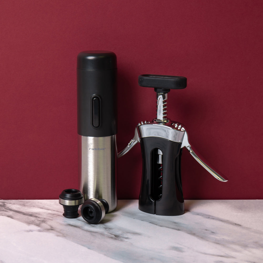 Rabbit Bundle with Electric Preserver Set and Chrome Wing Corkscrew