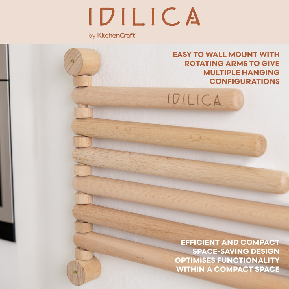 KitchenCraft Idilica Beechwood Wall Rack